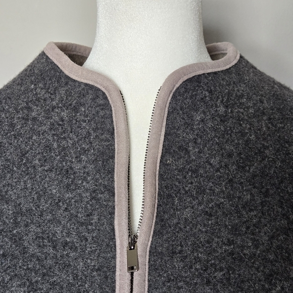 Tollar Made in Korea Zip Front Blanket Cape Poncho Coat Pockets O/S - Picture 6 of 10